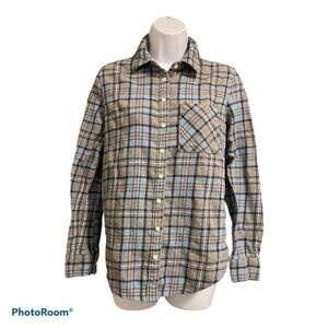 Aeropostale Plaid Flannel Button Up Shirt Size M